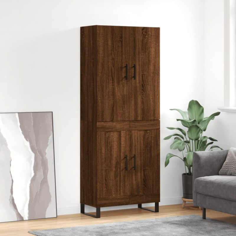 vidaXL Aparador alto madera contrachapada marrón roble 69,5x34x180 cm vidaXL Aparador alto madera contrachapada marrón roble 69,5x34x180 cm