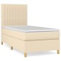 vidaXL Cama box spring con colchón tela color crema 100x200 cm vidaXL Cama box spring con colchón tela color crema 100x200 cm