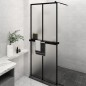 vidaXL Mampara ducha con estante vidrio ESG y aluminio negro 80x195 cm vidaXL Mampara ducha con estante vidrio ESG y aluminio negro 80x195 cm
