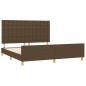 vidaXL Estructura de cama con cabecero de tela marrón 180x200 cm vidaXL Estructura de cama con cabecero de tela marrón 180x200 cm