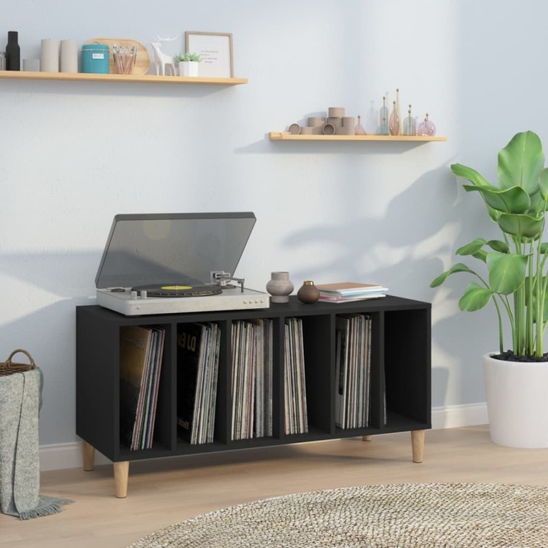 vidaXL Mueble para discos madera contrachapada negro 100x38x48 cm vidaXL Mueble para discos madera contrachapada negro 100x38x48 cm
