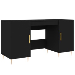 vidaXL Escritorio madera de ingeniería negro 140x50x75 cm