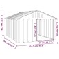 vidaXL Casa para perros acero galvanizado gris 116,5x153x81,5 cm