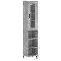 vidaXL Aparador de madera contrachapada gris hormigón 34,5x34x180 cm vidaXL Aparador de madera contrachapada gris hormigón 34,5x34x180 cm