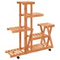 vidaXL Soporte de flores con ruedas madera maciza abeto 95x25x101 cm vidaXL Soporte de flores con ruedas madera maciza abeto 95x25x101 cm