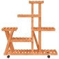 vidaXL Soporte de flores con ruedas madera maciza abeto 95x25x101 cm vidaXL Soporte de flores con ruedas madera maciza abeto 95x25x101 cm
