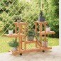 vidaXL Soporte para flores con ruedas madera maciza abeto 110x25x78 cm vidaXL Soporte para flores con ruedas madera maciza abeto 110x25x78 cm