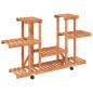 vidaXL Soporte para flores con ruedas madera maciza abeto 110x25x78 cm vidaXL Soporte para flores con ruedas madera maciza abeto 110x25x78 cm