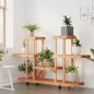 vidaXL Soporte para flores con ruedas madera maciza abeto 110x25x78 cm vidaXL Soporte para flores con ruedas madera maciza abeto 110x25x78 cm