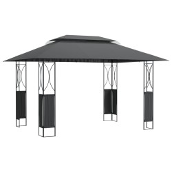 vidaXL Cenador con tejado acero gris antracita 400x300x270 cm