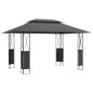 vidaXL Cenador con tejado acero gris antracita 400x300x270 cm vidaXL Cenador con tejado acero gris antracita 400x300x270 cm