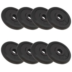 vidaXL Discos de pesas de hierro fundido 8 piezas 2,5 kg