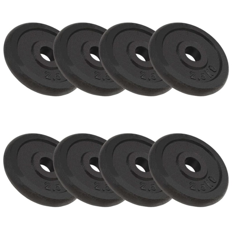 vidaXL Discos de pesas de hierro fundido 8 piezas 2,5 kg vidaXL Discos de pesas de hierro fundido 8 piezas 2,5 kg