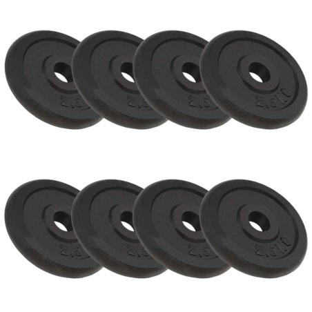 vidaXL Discos de pesas de hierro fundido 8 piezas 2,5 kg