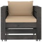 vidaXL Muebles de jardín 2 pzas con cojines gris madera impregnada vidaXL Muebles de jardín 2 pzas con cojines gris madera impregnada