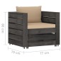 vidaXL Muebles de jardín 2 pzas con cojines gris madera impregnada vidaXL Muebles de jardín 2 pzas con cojines gris madera impregnada