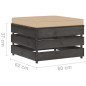 vidaXL Muebles de jardín 2 pzas con cojines gris madera impregnada vidaXL Muebles de jardín 2 pzas con cojines gris madera impregnada