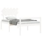 vidaXL Cama personas mayores cabecero madera maciza blanco 100x200 cm