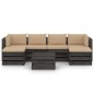 vidaXL Muebles de jardín 7 pzas con cojines madera impregnada gris vidaXL Muebles de jardín 7 pzas con cojines madera impregnada gris