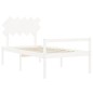 vidaXL Cama personas mayores cabecero madera maciza blanco 100x200 cm