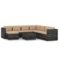 vidaXL Muebles de jardín 9 pzas con cojines madera impregnada gris vidaXL Muebles de jardín 9 pzas con cojines madera impregnada gris
