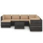 vidaXL Muebles de jardín 9 pzas con cojines madera impregnada gris vidaXL Muebles de jardín 9 pzas con cojines madera impregnada gris