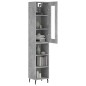 vidaXL Aparador de madera contrachapada gris hormigón 34,5x34x180 cm vidaXL Aparador de madera contrachapada gris hormigón 34,5x34x180 cm