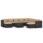 vidaXL Muebles de jardín 11 pzas con cojines madera impregnada gris vidaXL Muebles de jardín 11 pzas con cojines madera impregnada gris