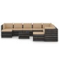 vidaXL Muebles de jardín 11 pzas con cojines madera impregnada gris vidaXL Muebles de jardín 11 pzas con cojines madera impregnada gris