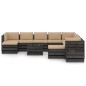 vidaXL Muebles de jardín 12 pzas con cojines madera impregnada gris vidaXL Muebles de jardín 12 pzas con cojines madera impregnada gris