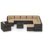 vidaXL Muebles de jardín 12 pzas con cojines madera impregnada gris vidaXL Muebles de jardín 12 pzas con cojines madera impregnada gris