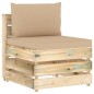 vidaXL Muebles de jardín 3 pzas con cojines madera impregnada verde vidaXL Muebles de jardín 3 pzas con cojines madera impregnada verde