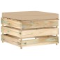 vidaXL Muebles de jardín 3 pzas con cojines madera impregnada verde vidaXL Muebles de jardín 3 pzas con cojines madera impregnada verde