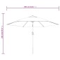 vidaXL Sombrilla blanca arena palo de acero 3 m vidaXL Sombrilla blanca arena palo de acero 3 m