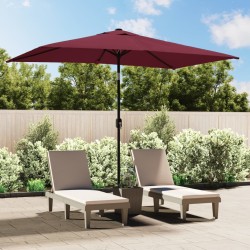 vidaXL Sombrilla de jardín con palo de metal 300x200 cm rojo burdeos