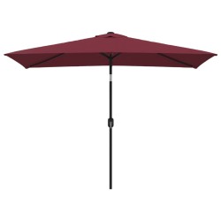 vidaXL Sombrilla de jardín con palo de metal 300x200 cm rojo burdeos