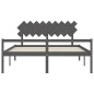 vidaXL Cama de matrimonio personas mayores cabecero madera maciza gris vidaXL Cama de matrimonio personas mayores cabecero madera maciza gris