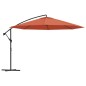 vidaXL Sombrilla voladiza poste de aluminio 350 cm terracota