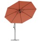 vidaXL Sombrilla voladiza poste de aluminio 350 cm terracota