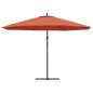vidaXL Sombrilla voladiza poste de aluminio 350 cm terracota