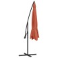 vidaXL Sombrilla voladiza poste de aluminio 350 cm terracota