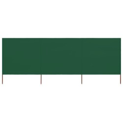 vidaXL Paravientod de playa de 3 paneles tela verde 400x160 cm