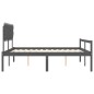 vidaXL Cama de matrimonio personas mayores cabecero madera maciza gris vidaXL Cama de matrimonio personas mayores cabecero madera maciza gris
