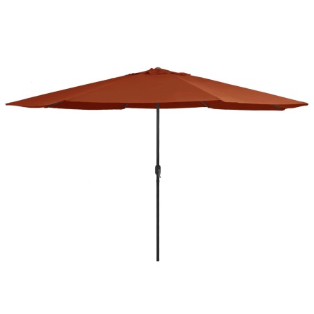 vidaXL Sombrilla de jardín con palo de metal terracota 400 cm