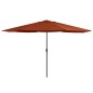 vidaXL Sombrilla de jardín con palo de metal terracota 400 cm vidaXL Sombrilla de jardín con palo de metal terracota 400 cm