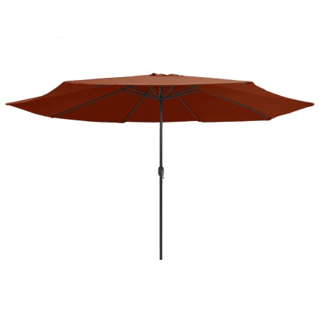 vidaXL Sombrilla de jardín con palo de metal terracota 400 cm
