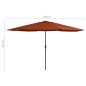 vidaXL Sombrilla de jardín con palo de metal terracota 400 cm vidaXL Sombrilla de jardín con palo de metal terracota 400 cm