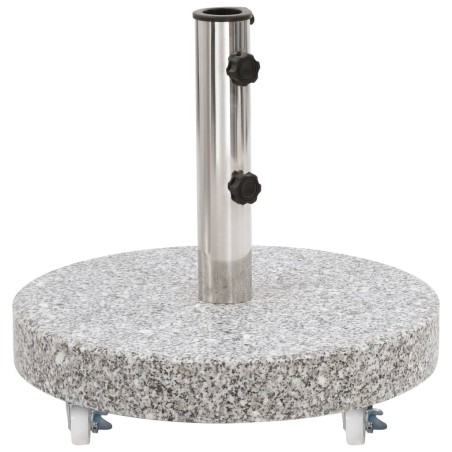 vidaXL Base de sombrilla redonda de granito gris 30 kg 