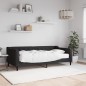 vidaXL Sofá cama con colchón tela negro 90x190 cm