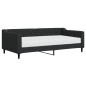 vidaXL Sofá cama con colchón tela negro 90x190 cm